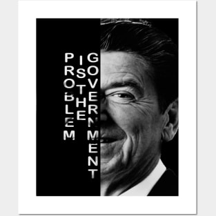 The Government is not the solution Text portrait Ronald Reagan President Posters and Art